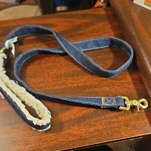 Wrangler Blue Dog Leash with Gold Hardware